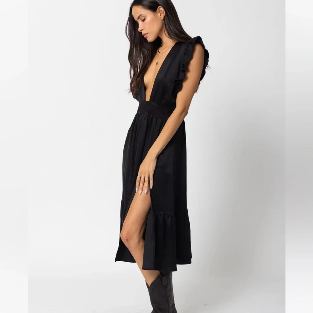 Stillwater The Jessie Midi Dress in Black SZ XS EUC